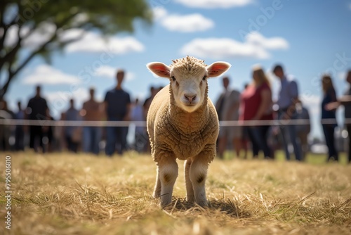 Heritage breed livestock show, farmers displaying traditional animal breeds, educational and agricultural, event photography, avoid modern farming methods photo