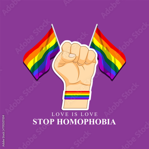 Vector illustration of International Day Against Homophobia, Biphobia and Transphobia social media feed template