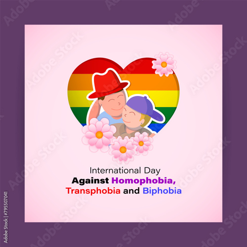 Vector illustration of International Day Against Homophobia, Biphobia and Transphobia social media feed template