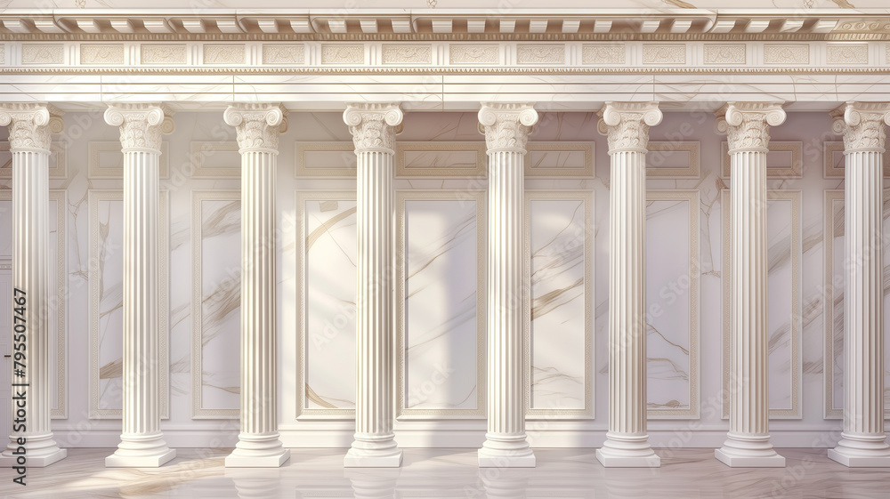 Building with classic marble pillars Building with classic marble pillars