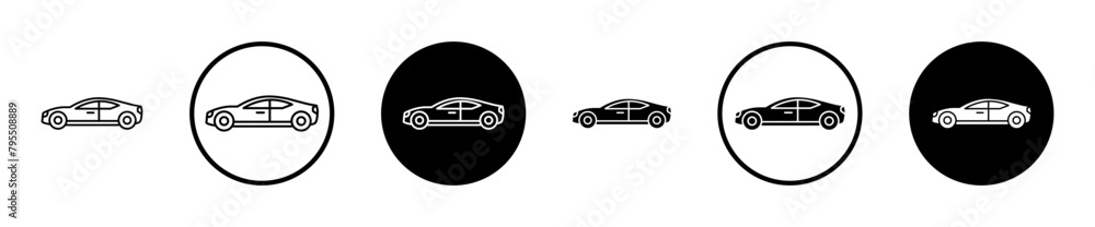 Obraz premium Car side view vector icon set. car vehical vector icon suitable for apps and websites UI designs.