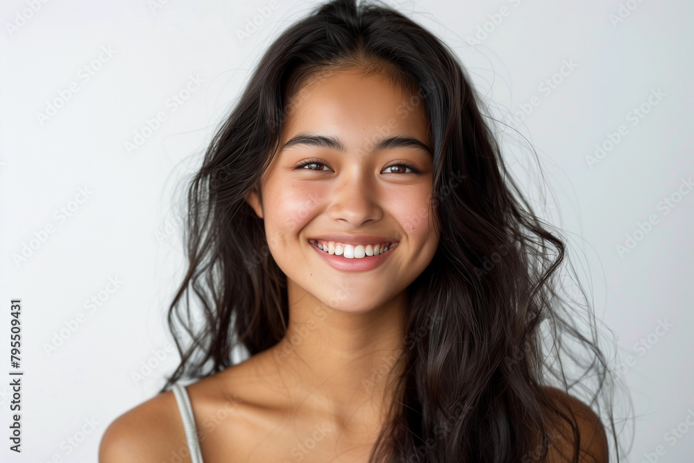 Portrait of beautiful asian young smiling woman. Cosmetology concept.
Portrait of beautiful asian young smiling woman. Cosmetology concept.
