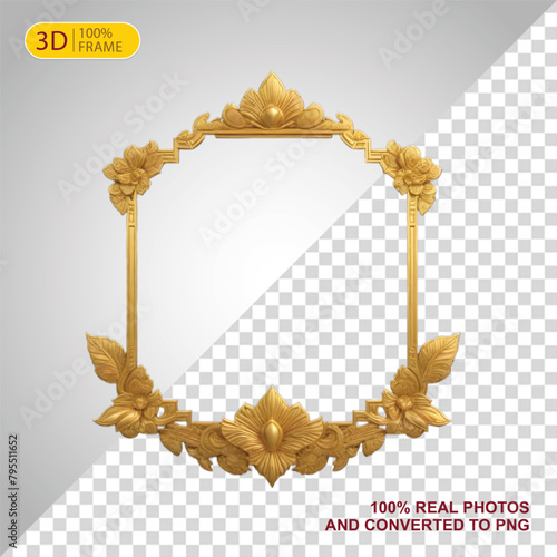 Luxury golden ornament frame