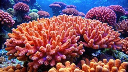 Colorful coral in the Sea