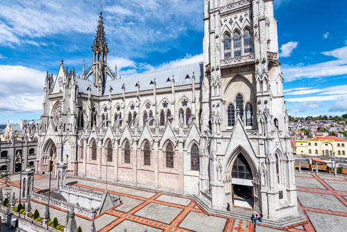 street view of quito old town,  ecuador