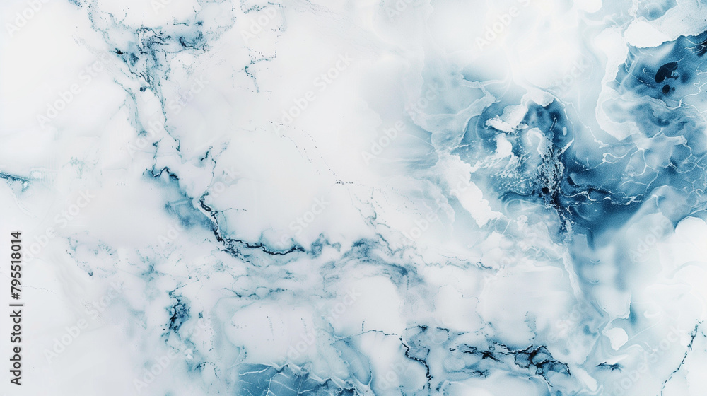White and blue marble background texture 