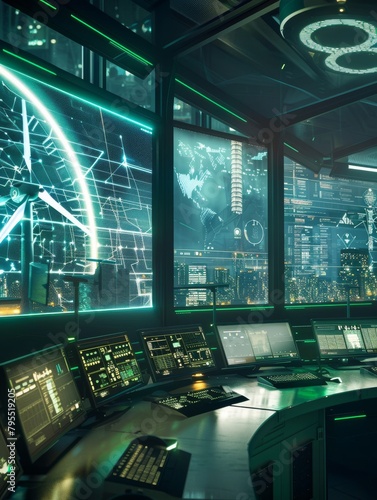 Green Energy Company's Advanced Control Room Monitoring System Technology Image.
