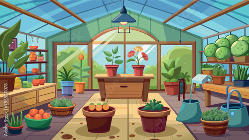 growing vegetables and fruits from seedlings in a greenhouse on a personal plot. spring landscaping work
