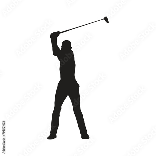 Golf player isolated vector silhouette stock illustration