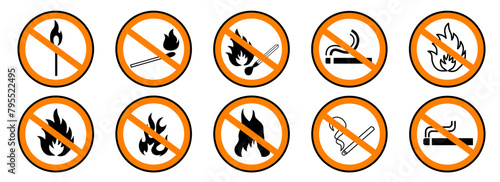 Signs open source of ignition and no smoking signs. Do not smoke or use open flames.