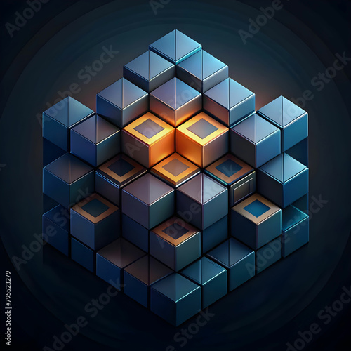 dark background design abstract geometric blocks