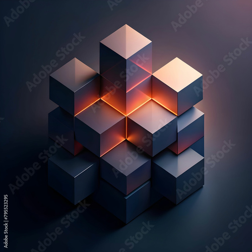 dark background design abstract geometric blocks