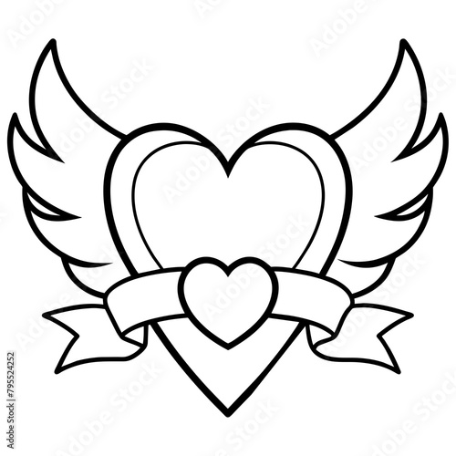 heart with wings vector illustration