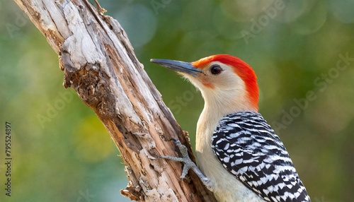 Red-bellied woodpecker (Melanerpes carolinus), blurred background. photo