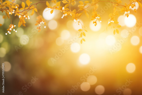 Wallpaper Mural Sunlit branch with yellow leaves Torontodigital.ca