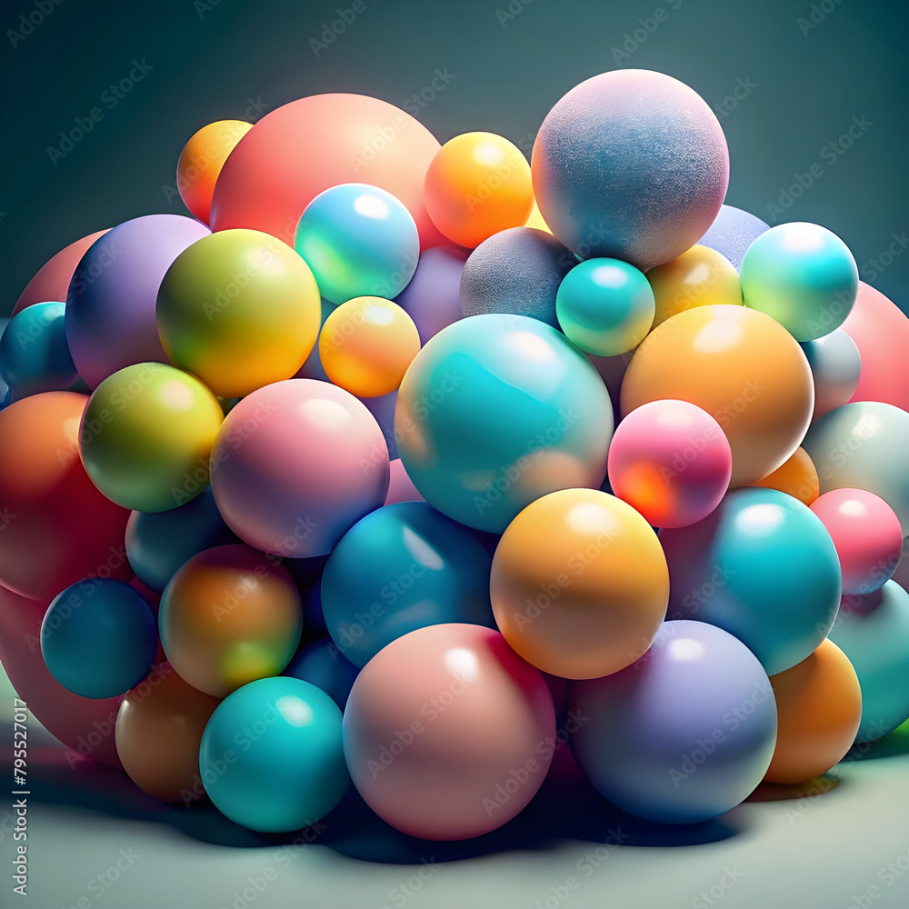 set of colorful spheres 3drender