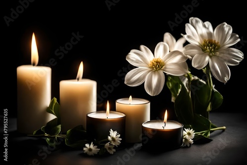 candles and flowers