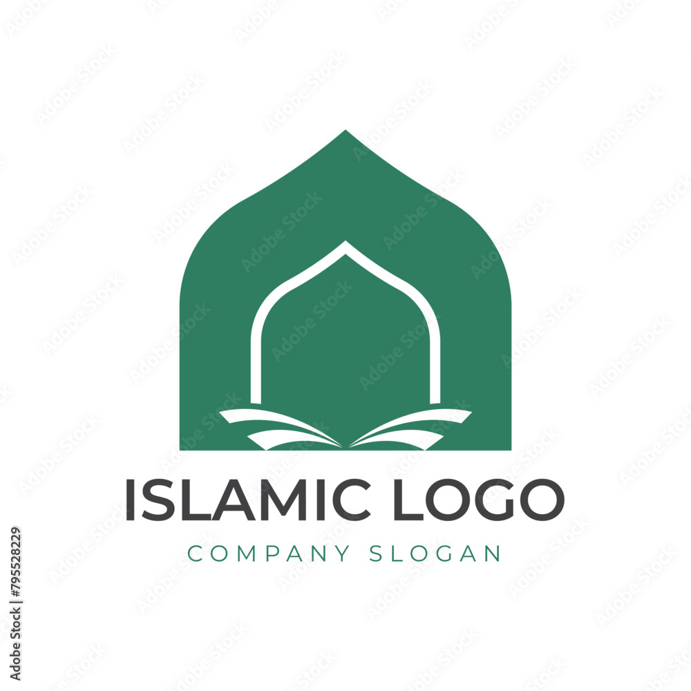 Islamic logo template, Ribbon islamic dome palace logo design template. Mosque logo ideas. inspiration logo design. template vector illustration Islamic logo template, Ribbon islamic dome palace logo design template. Mosque logo ideas. inspiration logo design. template vector illustration