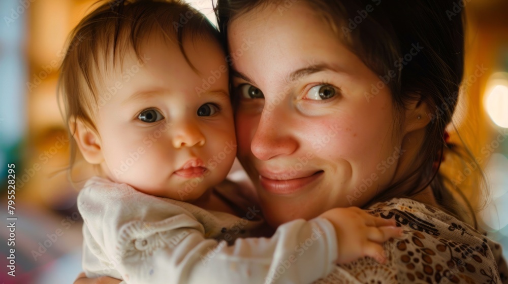 Woman Holding Baby in Arms Woman Holding Baby in Arms