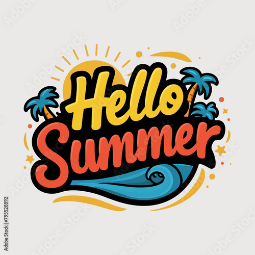 hello summer t shirt design,Print Summer t-shirt design