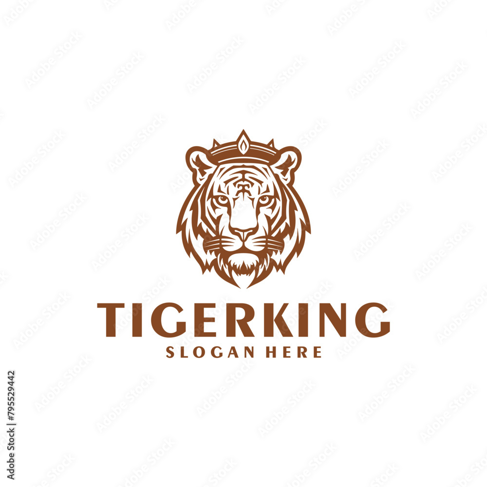 Fototapeta premium The king of tiger logo vector illustration