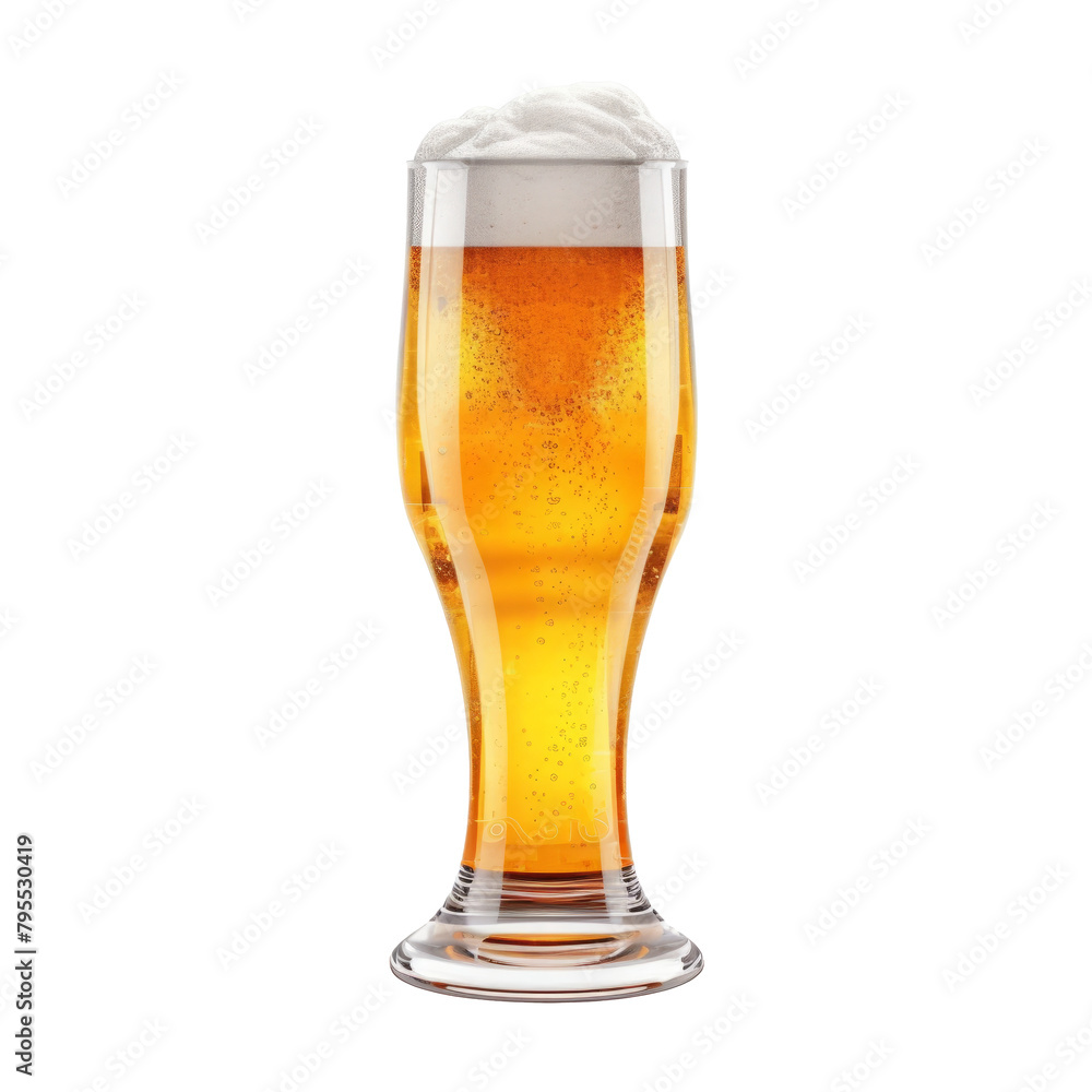 glass of lager beer with frothy foam isolated on transparent background glass of lager beer with frothy foam isolated on transparent background