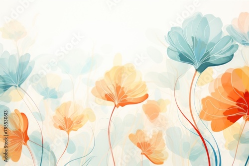Flowers backgrounds abstract painting.
