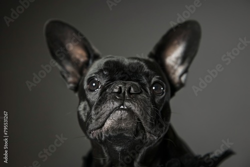 Playful French Bulldog with bat-like ears and expressive face, perfect for urban-themed designs © Cloudyew