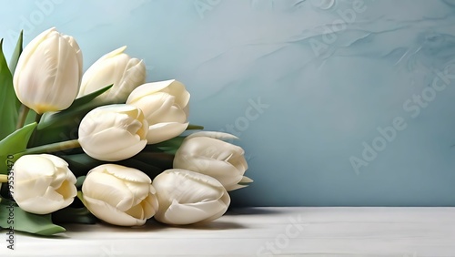 White tulip with copy space for text #795531470