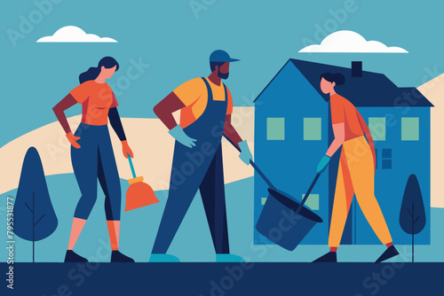Community Clean-Up Day: Volunteers Tidying the Neighborhood