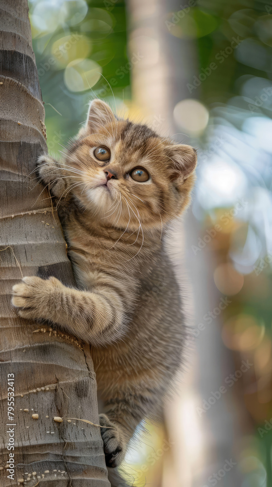 Obraz premium Cat on a tree