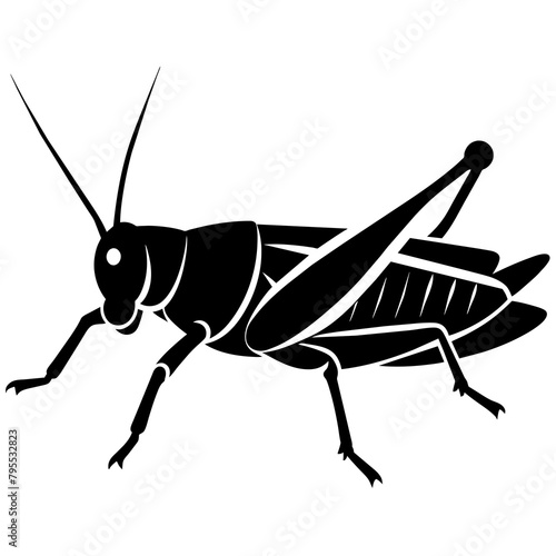 Grasshopper silhouette vector icon illustration 