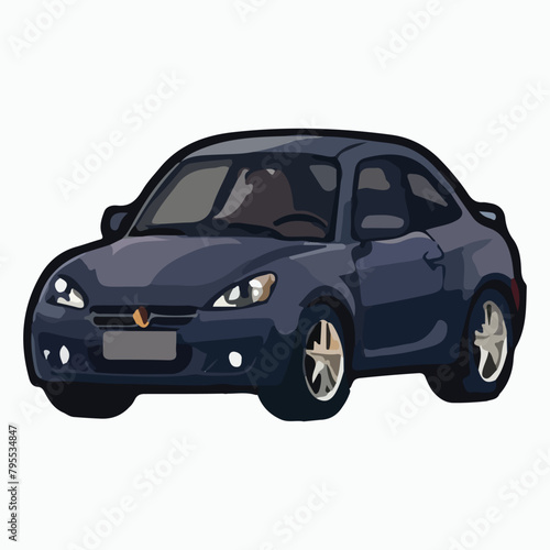 Car vector icon. Isolated simple side car logo illustration.