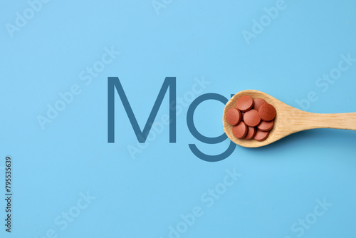 The mineral magnesium in tablets. Magnesium deficiency in the body.