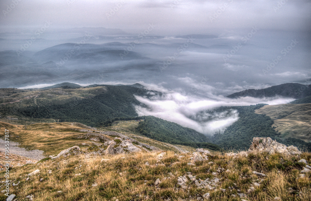 A panoramic view from the climb and from the ridge to the Ljuboten peak on Shar Mountain. A panoramic view from the climb and from the ridge to the Ljuboten peak on Shar Mountain.