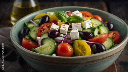 A bowl of Greek salad