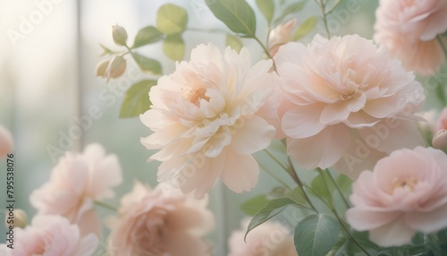 delicate romantic peony flowers backgruond photo