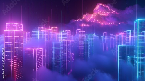 walls wrapped in digital binary codes with blue lights in the technology gateway