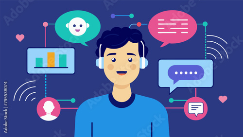 An emotion recognition software that uses machine learning to analyze voice intonation and body language during conversations providing insights on. photo