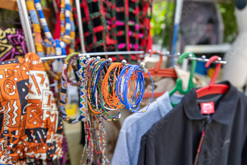 Jewellery displayed at a pop up market