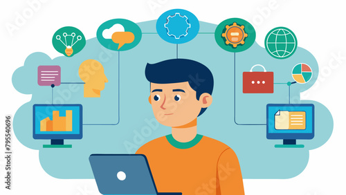A student uses their neural interface to access a personalized learning program tailored to their individual strengths and weaknesses..