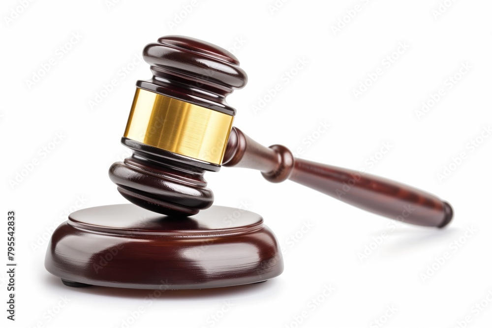 Classic wooden judge gavel on white Classic wooden judge gavel on white