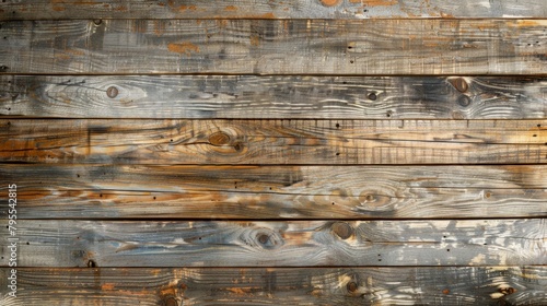 Close up of weathered wooden paneling