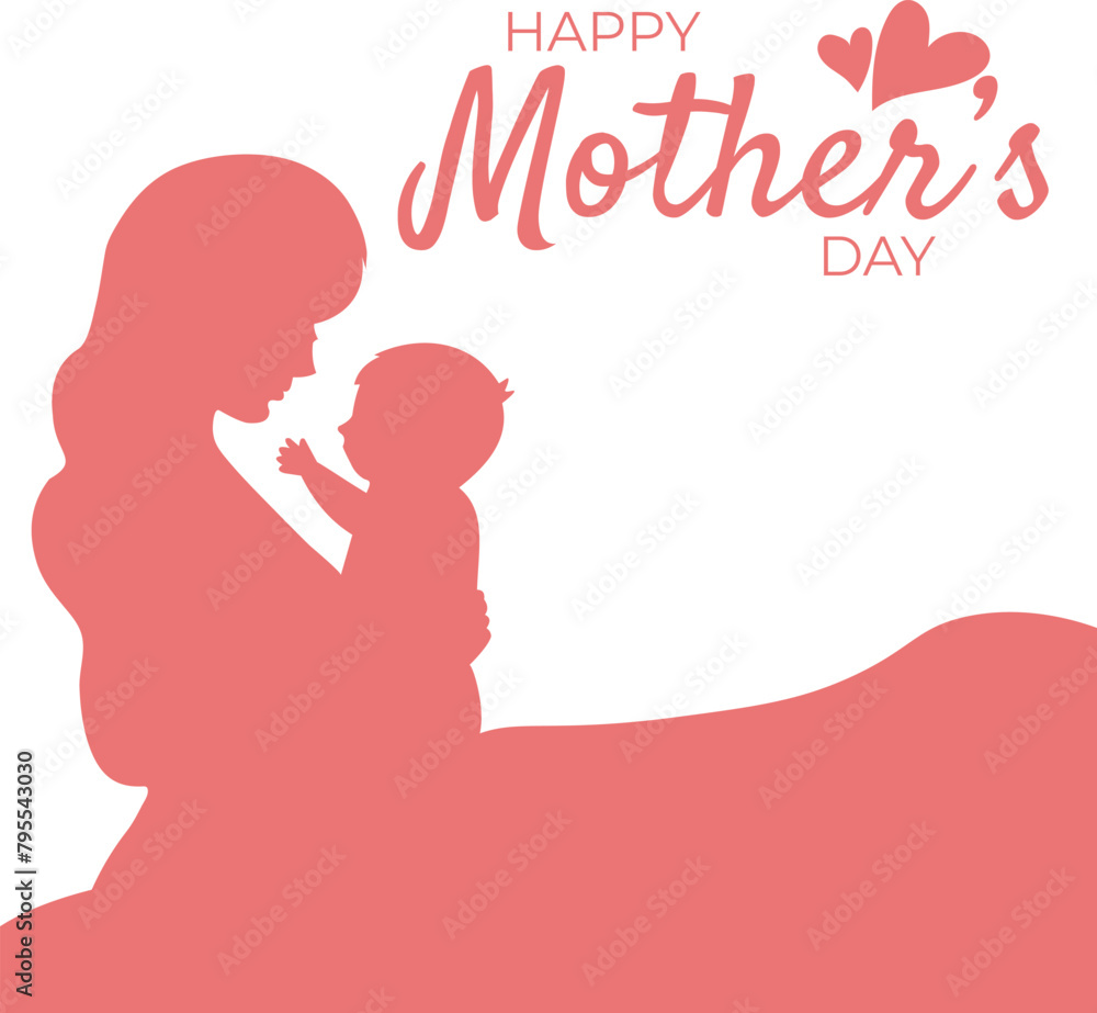 Happy Mother's Day card with heart and flowers. Modern color design. Happy Mother's Day card with heart and flowers. Modern color design.
