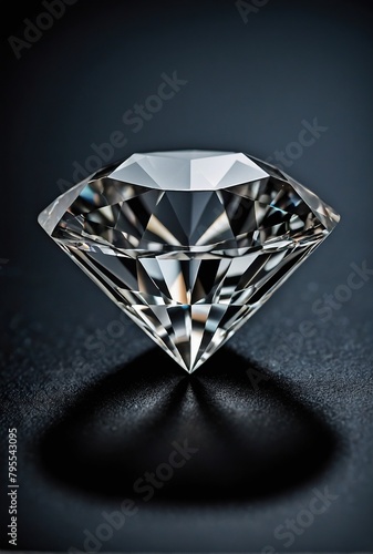 A luxurious large diamond sparkles with its perfect facets against a black background.