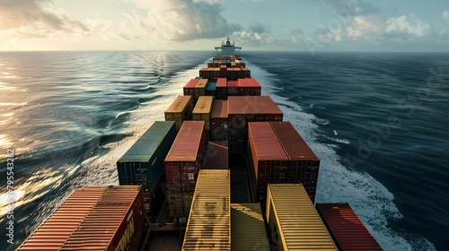 Logistics and transportation of International Container Cargo ship