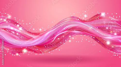   A pink background with waves, stars, and sparkles Repeated three times for consistency