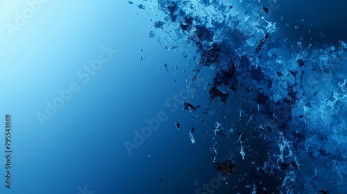  A blue ocean teeming with numerous bubbles and a substantial water depth at the bottom