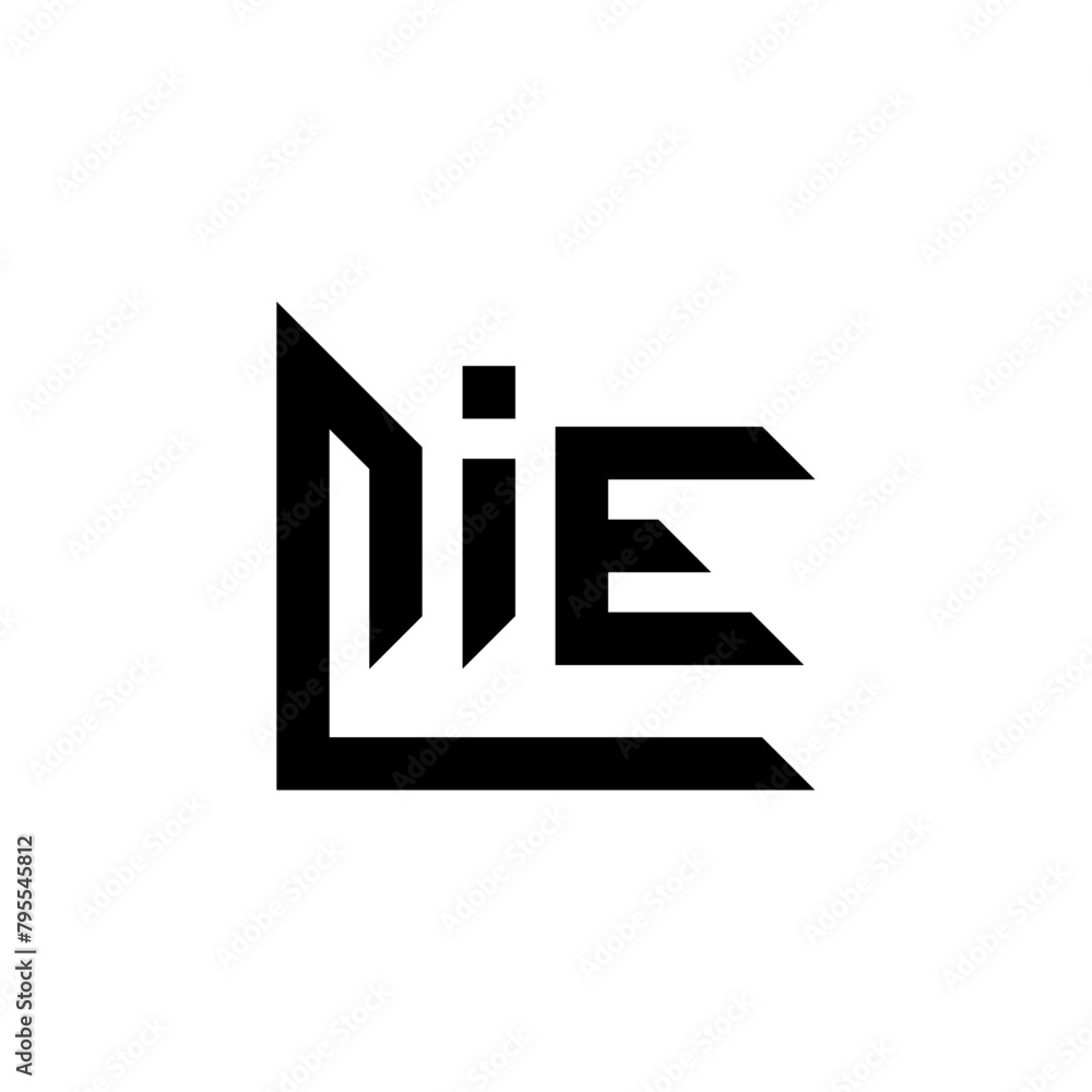 Obraz premium LIE letter logo design. LIE letter in circle shape. LIE Creative three letter logo. Mordern logo with three letters. LIE circle logo. LIE vector design logo