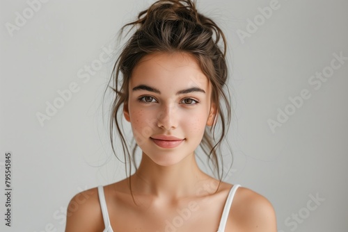 Natural young beauty with a carefree hairstyle